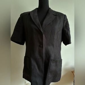 Talbots short sleeved fitted black jacket